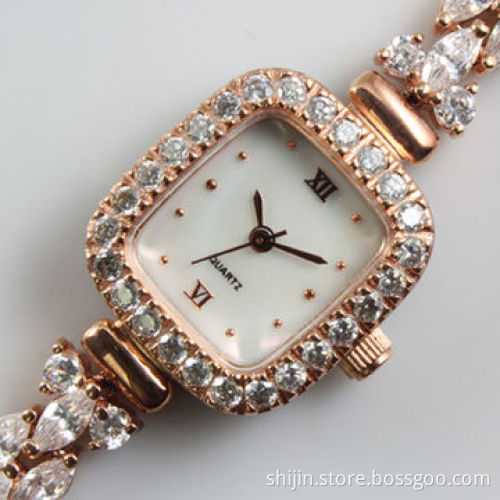Women watches with glass diamond, square case, fashionable, OEM available